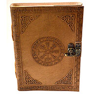 5" x 7" Rune leather blank book w/ latch