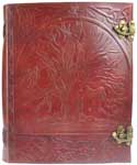 10" x 13" Tree leather blank book w/ latch