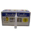 (set of 72) White 4" household candles