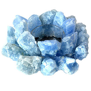 4 1/2" Blue Cacite tealight holder