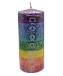 3" x 6" 7 Chakra pillar candle
