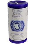 Third Eye Chakra pillar candle 3" x 6"