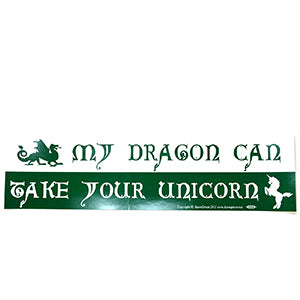 My Dragon Can Take Your Unicorn bumper sticker