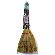 7" amethyst W Crystal broom