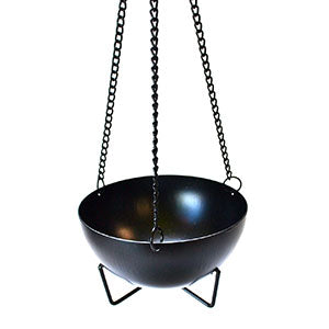12" Hanging metal incense burner