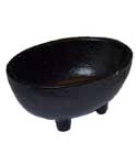 1 3/4" Oval cast iron cauldron/smudge pot