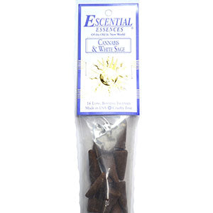 16/pk Cannabis & White Sage escential essences incense cones