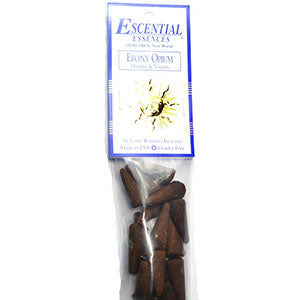 16/pk Ebony Opium escential essences incense cones