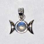 9/16" Triple Goddess Moonstone sterling