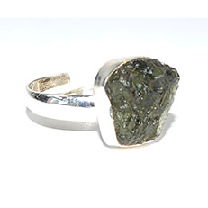Moldavite adjustable ring