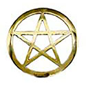 5.75" brass Pentagram altar tile