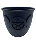 3 1/2" Triple Moon & Pentagram candle holder
