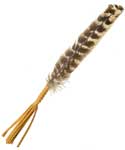(set of 2) Leather Wrapped smudging feather 10"