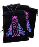 (set of 10) 5"x 7" Goddess Black velveteen bag