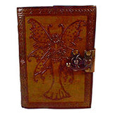 Fairy Journal with Spotted Wings aged looking paper leather w/ latch