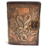 Double Dragon aged looking paper leather w/ latch