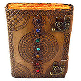 7 Chakra aged looking paper leather w/ latch