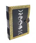 5" x 7" Moon Phase Silver/ Black Embossed leather w/ latch
