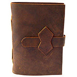 Brown Leather Journal w/ strap 4 1/2" x 6 1/2" - 240 pages - Unlined