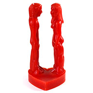 8" Red Face to Face candle