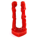 8" Red Face to Face candle