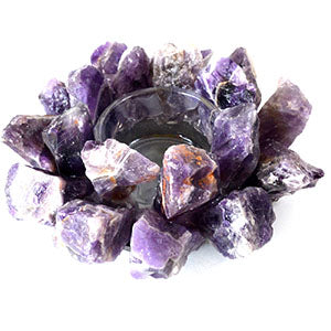 4 1/2" Amethyst tealight holder