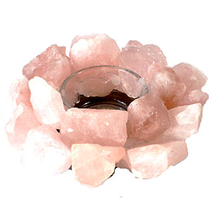 4 1/2" Rose Quartz tealight holder