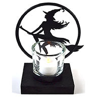 6" Witch by Moonlight tealight holder