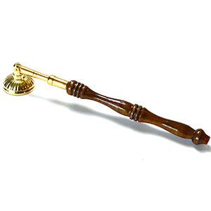 7 1/2" Brass Snuffer with wood handle
