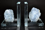 (set of 2) Blue Calcite book ends