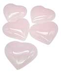 (set of 5) 2" Calcite, Pink heart