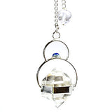 Faceted Clear Quartz W/ Lapis pendulum