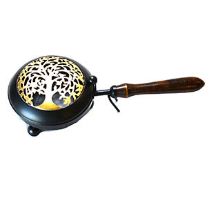 11" Tree of Life metal incense burner