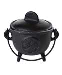 5" Cast iron cauldron w/ lid Tree of Life