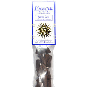 16/pk White Sage escential essences incense cones