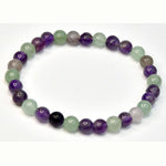 6mm Fluorite, Amethyst & Green Aventurine bracelet