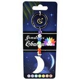 Cresent Moon W/ Chakra stones keychain
