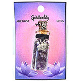 Amethyst Chips in Bottle with Lotus necklace