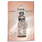 Sunstone Chips in Bottle with Seed of Life necklace