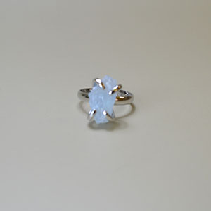 Aquamarine adjustable ring