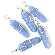 (set of 5) Angelite wire wrapped point
