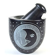 2 3/4" Moon Soapstone mortar & pestle set