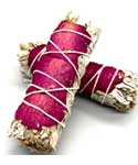 4" White Sage & Rose Petal smudge stick